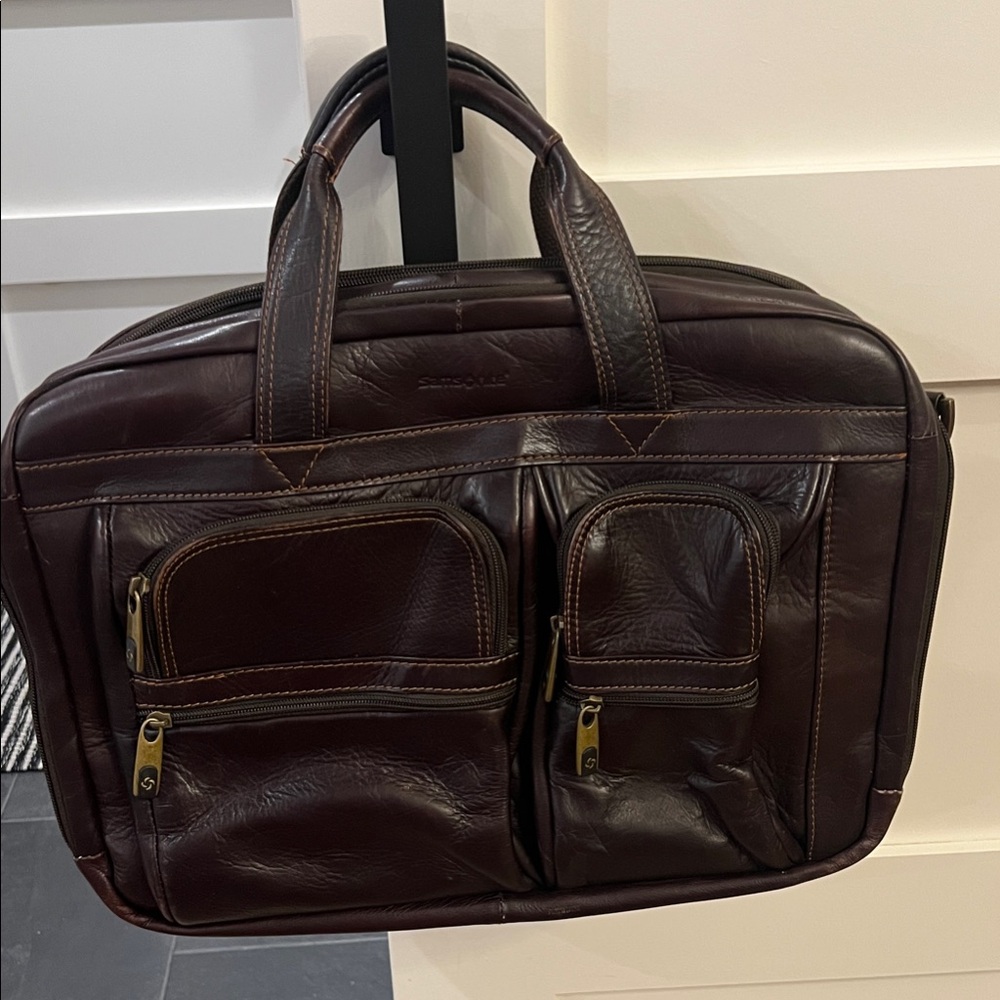 Samsonite Dark Brown Leather Briefcase